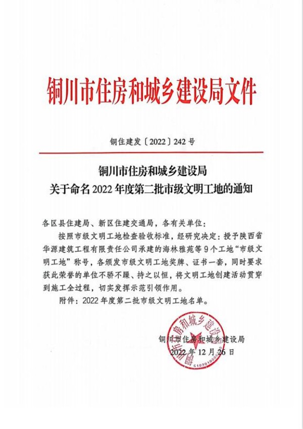 陜煤建設(shè)咸陽(yáng)分公司承建的銅川福利院項(xiàng)目榮獲“市級(jí)文明工地”稱(chēng)號(hào)