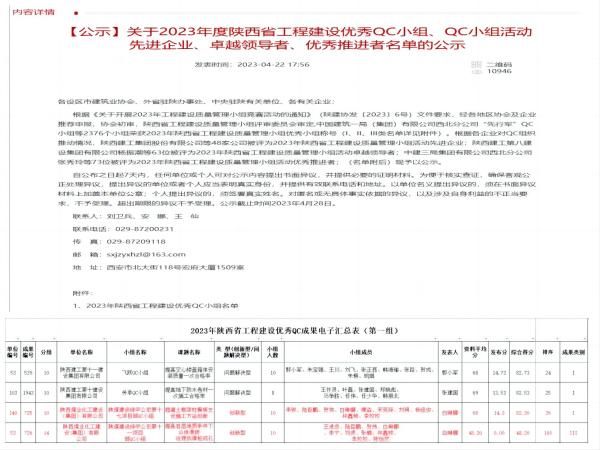 陜煤建設綠宇公司：“QC”小組活動實現(xiàn)“零突破”